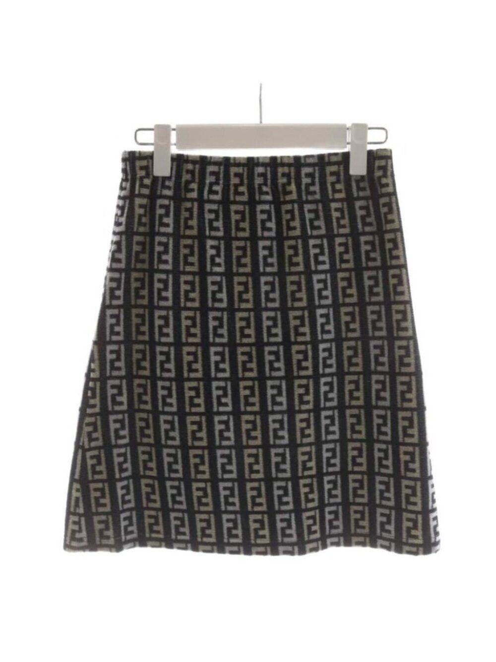 Fendi Zucca Pattern Trapezoid Skirt Knee-Length Navy 44